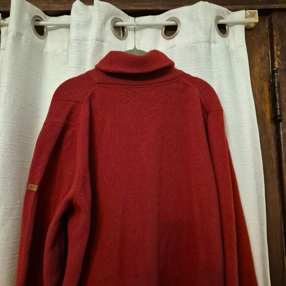 BEN SHERMAN LAMBSWOOL BLEND   BUTTON CARDIGAN CRIMSON MENS Small - Picture 10 of 11